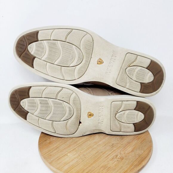 Sperry Gold Cup Oxford Shoes Mens 13 Taupe Leather Wingtip Brogue Sneaker - Picture 11 of 13